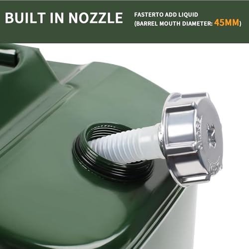 5 Gallon Metal Watering Can with Removable Spout, Square Garden Water Can for Outdoor Flower & Plant Watering, Camping Non-Drinking Liquid Storage Container, 20L - size: 5 gallon metal can