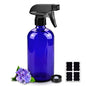 Glass Spray Bottles for Cleaning - 16 oz Refillable Spray Bottles for Hair - color: Blue