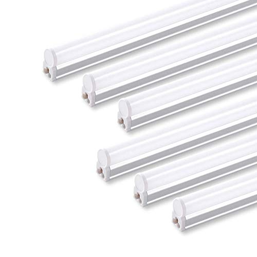 Barrina 6 Pack LED T5 Single Fixture, 4FT, 2200lm, 4000K Daylight Glow, 20W - color: 4000k Cool White, size: 4 Feet-6 Power Cords