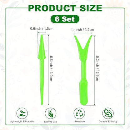 M METERXITY 12-Pack Mini Garden Hand Succulent Transplanting Tools, Plastic Seedlings Dibber Sowing Digging for Repotting/Lawn Maintenance/Plant Care, Small Gardening Tools [Green] - color: Green