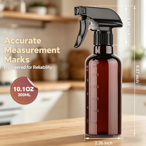 Plastic Spray Bottles (2 Pack 10 oz) for Hair, Plants, Clean - color: 2 PACK CLEAR
