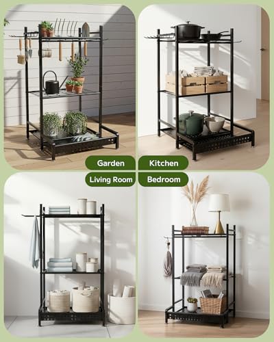 Garden Tool Organizer, Garage Shed Storage, Broom & Hose Tool Rack