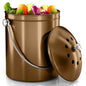 Utopia Kitchen Countertop Compost Bin 1.3 Gallon, Stainless Steel, Bronze - color: Bronze, size: 1.3 Gallon (Pack of 1)