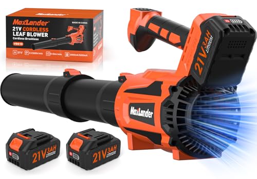 MAXLANDER 21V Electric Leaf Blower Cordless, for Patio Cleaning Lawn Care - color: Apricot