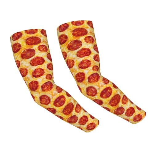 Cooling Arm Sleeves Cover Summer Sun Protection Arm Sleeves For Men Women Baseball Cycling Golf Running - color: Pepperoni Pizza 23