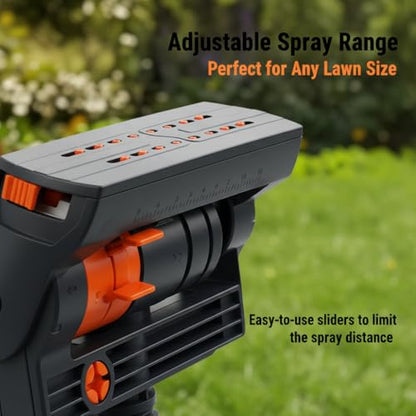 16 Nozzle Oscillating Sprinkler 360 Degree Automatic Rocking Irrigation System with Adjustable Flow Regulation for Lawn Garden and Yard