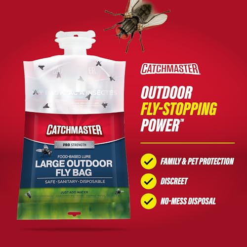 Catchmaster Disposable Outdoor Fly Trap, 2 Hanging Bags with Lure