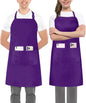 Utopia Kitchen Bib Aprons 2 Pack Adjustable With 2 Pockets - color: Purple