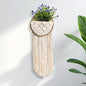 Macrame Wall Basket with Purple Eucalyptus Camellia, Macrame Plant Hanger, Hanging Planter Basket Holder, Boho Wall Decor, Garden Balcony Flower Holder, Home Decor Gift, 10" 31", Cotton Cord