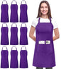 Utopia Kitchen Bib Aprons 10 Pack Adjustable With 2 Pockets - color: Purple