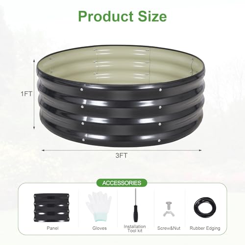 Galvanized Raised Garden Bed- 2Pcs 3x3x1FT Planter Boxes, Grey - color: Gray, size: 3x3x1FT