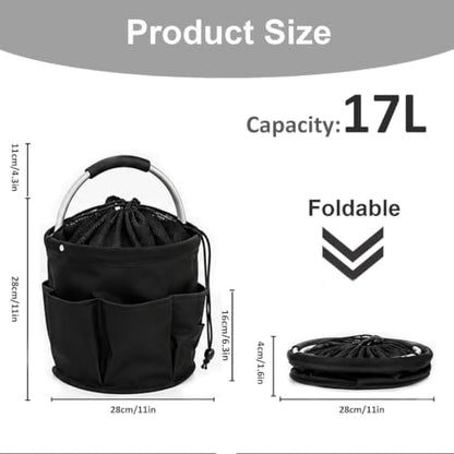 Cleaning Caddy with Handle,Cleaning Tool Supplies Organizer Foldable Bucket - color: STYLE-02