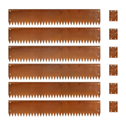 Corten Steel Landscape Edging 6" x 40" Steel Garden Edging 180 Bend 6Pcs - color: 180-Bend, size: 6 inch 6Pcs