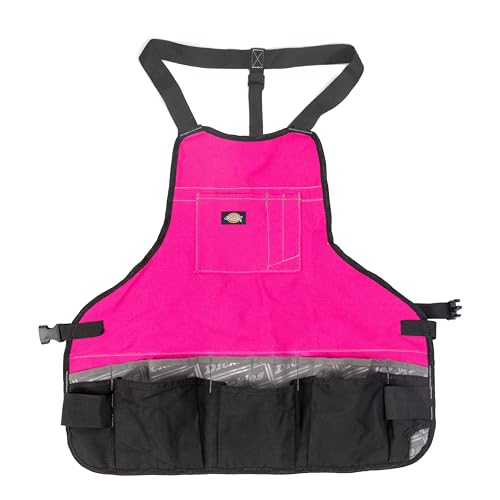 Dickies 16-Pocket Workshop Bib Apron - color: Pink, style: Case of 30