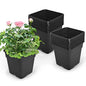 HOSTIC 1 Gallon Square Nursery Pots Flexible Plastic Pots for Plants Gallon Pot with Drainage Holes 10 Pcs - color: Black, size: 1 Gallon-10Pcs
