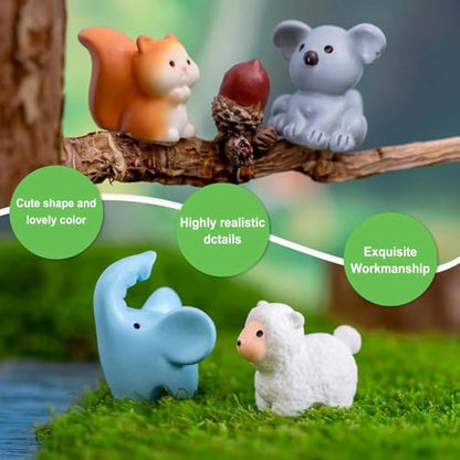 30PCS Mini Resin Animals Variety Pack 15 Style Tiny Resin Animal Figurines - color: Fixed Color Ctyle-c