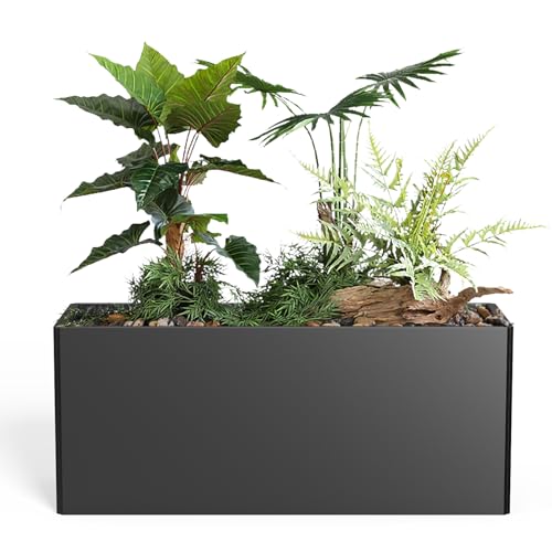Metal Planter Box Rust-Resistant Design 36x15x15 Inch | Black - color: Black