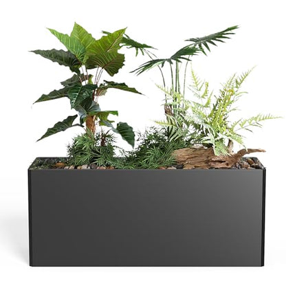 Metal Planter Box Rust-Resistant Design 36x15x15 Inch | Black - color: Black