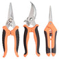 3Pcs Stainless Steel Garden Pruning Shears for Plants(Orange） - color: Orange