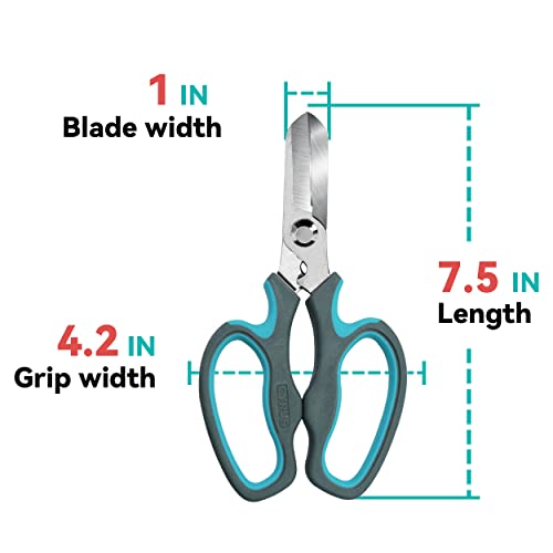 Blue Stainless Steel Floral Shears with Integrated Stab Remover - style: Blue