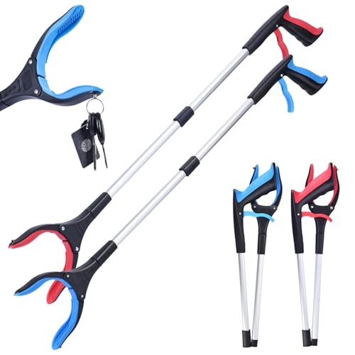 Matthew 2-Pack Grabber Reacher Tool, 32" Foldable Pick Up Stick Grabbers for Seniors, Lightweight Leaf Trash Picker Upper Grabber Tool, Surgery Recovery Gifts Elderly Must Haves