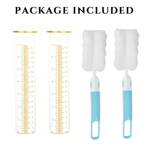 7'' Capacity Rain Gauge Replacement Tube Glass, 2 Pcs - color: Yellow-2 PCS