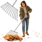 Turf Dead Grass Leaf Rakes Long Handle for Lawns, Garden, Leaves