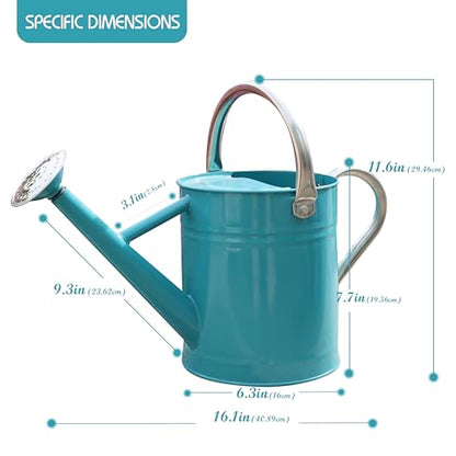 Metal Watering Can for Outdoor Plants, Watering Can 1 Gallon (Leaf Green) - color: 006 Leaf Green