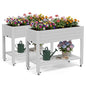 Fancyango Raised Garden Bed with Wheels 33.7" Hx2 -Ashen - color: Ashen, size: 33.7"Hx2