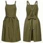 Apron for Women with Pockets Cotton Linen Metal Clip Adjust Kitchen Cooking Baking Gardening Dress Chef Apron - color: 1 Pack-dark Green