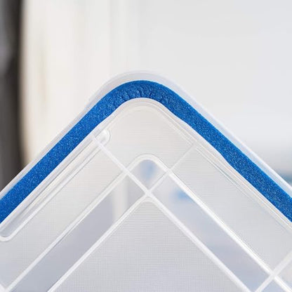 IRIS USA 3-Pack 60 Qt Storage Bins with Gasket Lids, Clear/Blue - size: 60 Qt. - 3 Pack