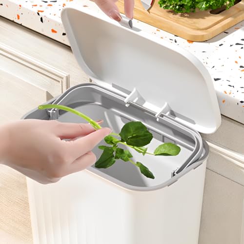 Sooyee 3 Pack 12L/3.2 Gal Kitchen Compost Bin, White