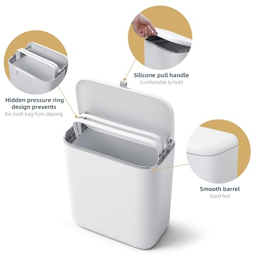MUEE Hanging Trash Can with Lid for Kitchen, Garbage Can 1.8 Gal/6.8L - size: Standard [1.8 Gal] - For 2-3 Person Families