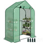 Outsunny 4.7' x 2.3' x 6.2' Small Greenhouse, Foldable Frame, Green - color: Green