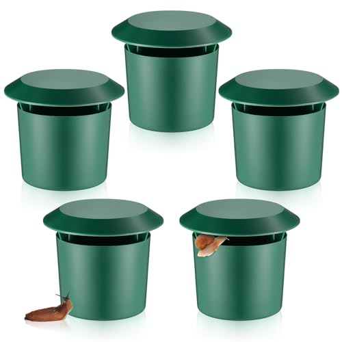 Qualirey 5 Pcs Slug Traps for Garden, Beer Trap for Snails, Green - color: green