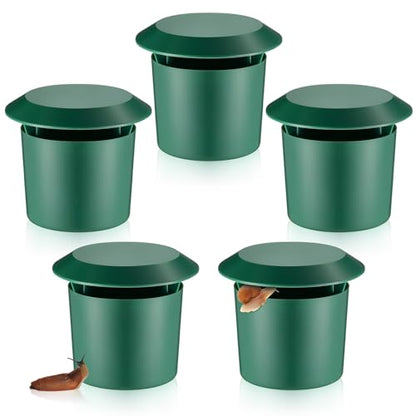 Qualirey 5 Pcs Slug Traps for Garden, Beer Trap for Snails, Green - color: green