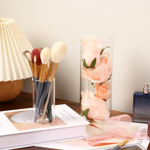 Fixwal 12 Pack Clear Glass Cylinder Vases, 4, 6, 8, 10 Inch Tall - size: 12pcs