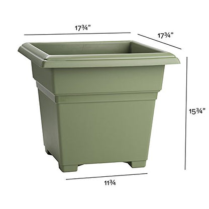 Root & Vessel Countryside Square Tub Planter, Sage, 18-Inch - color: Sage, size: 18-Inch