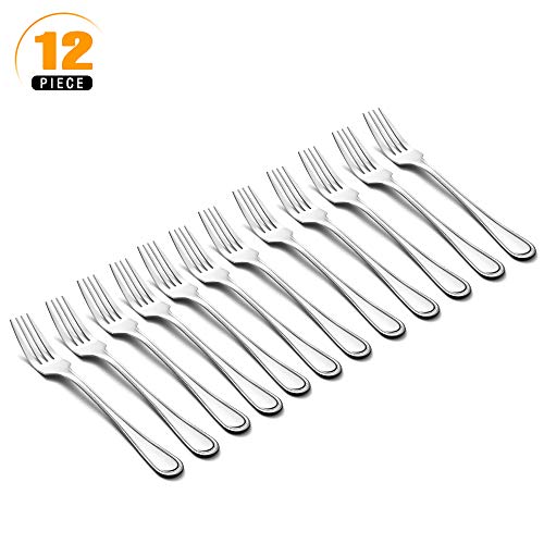 Snamonkia Set of 12 Dinner Forks Stainless Steel, 8 Inches, 18/0 Large Table Forks for Salad Steak Spaghetti