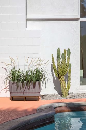 Veradek Demi Series Raised Long Planter - Wide Planter with Stand - color: Grey/Brown, size: 30 inch