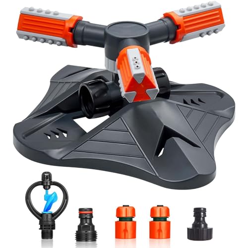 Sprinklers for Yard, Adjustable 360 Degree Roating Automatic Water Sprinkler for Lawn, Garden Hose Sprinkler for Yard, Irrigation System for Garden - color: Gray