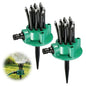 360° Coverage Precision Garden Irrigation Sprinkler, Rotating Multi-arm Roof Cooling System, Multi-Directional Lawn Sprinkler with Flexible Spray Nozzles, for Grass, Yard and Flower Bed (2Pcs)
