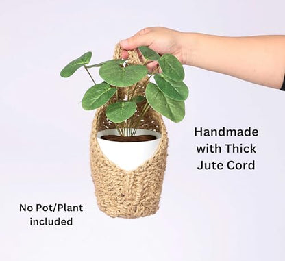 2 Pack Macrame Wall Plant Hanger for 4 inch, Wall Plant Basket - size: Small