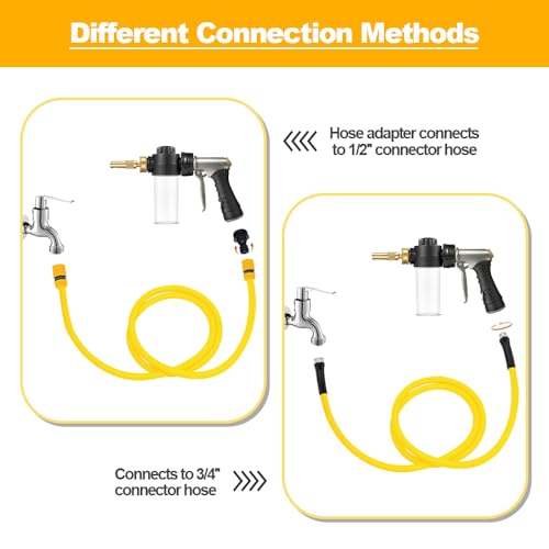 Garden Hose Nozzle with Soap Dispenser, Adjustable Metal Foam Gun - style: Foam Gun A