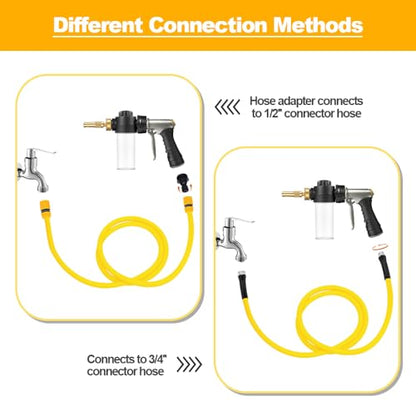 Garden Hose Nozzle with Soap Dispenser, Adjustable Metal Foam Gun - style: Foam Gun A