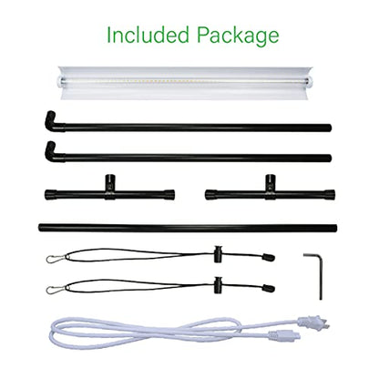 2 feet LED Grow Light Stand for Seedling,Iron Pipe Frame,with Natural White Light Full Spectrum LED Plant Growing Lamp, Light Height Ajustable,with Timer Outlet - style: Iron Pipe 2 Feet