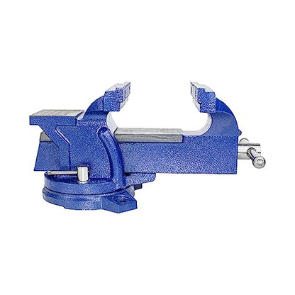 HFS(R) 4" Heavy Duty Bench Vise Anvil with 360° Swivel Locking Base Desktop Clamp - FS Blue Design - size: 4''
