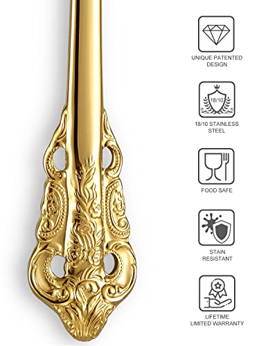 KEAWELL Luxury 4-Piece 5.9-Inch 18/10 Appetizer Forks (Gold) - color: Gold