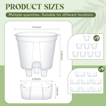 Wonderjune Self Watering Planter, 5.91'', Clear, 9 Pcs - color: Clear, size: 5.91''