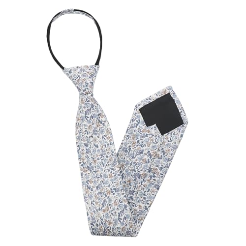 Pre Tied Floral Ties for Men Cotton Zipper Tie Colorful Necktie - color: Style-04